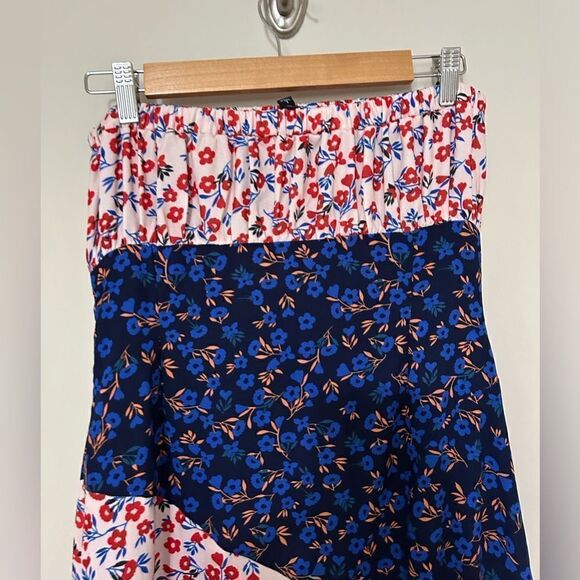 Lulus Golden Hour Blush and Navy Floral Print Strapless Midi Dress - Picture 12 of 12